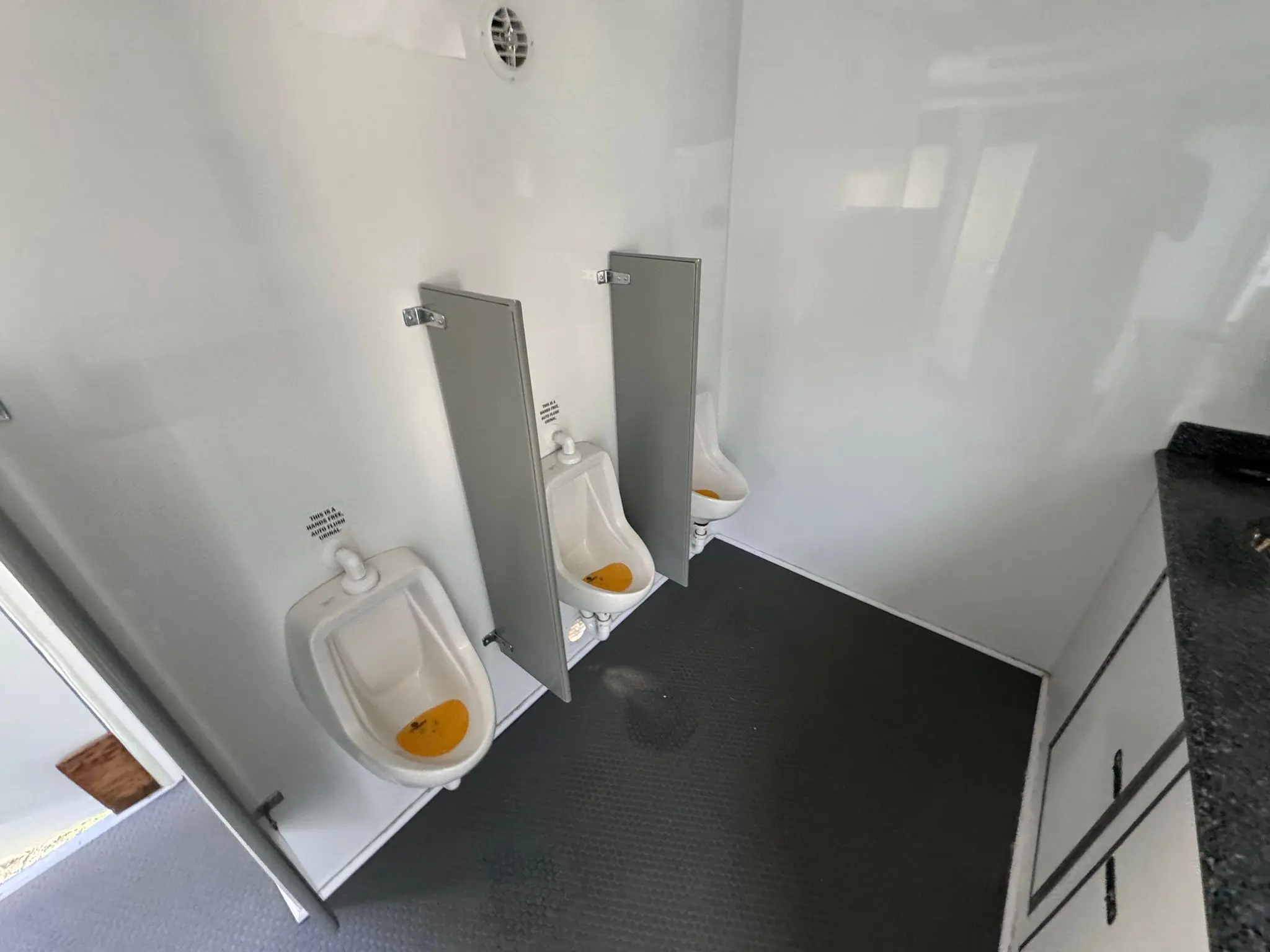 Luxury restroom trailer exterior setup
