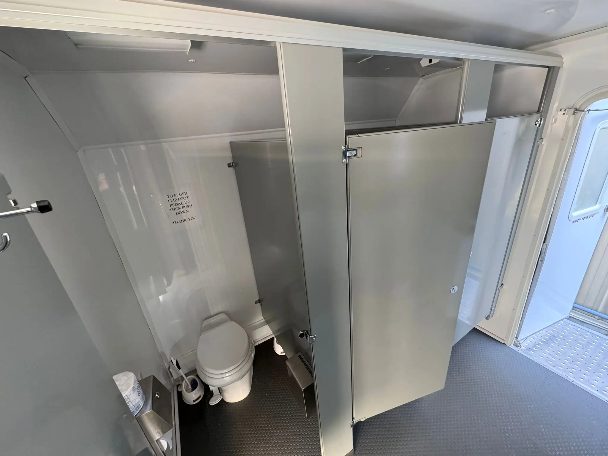 Luxury restroom trailer stall interior