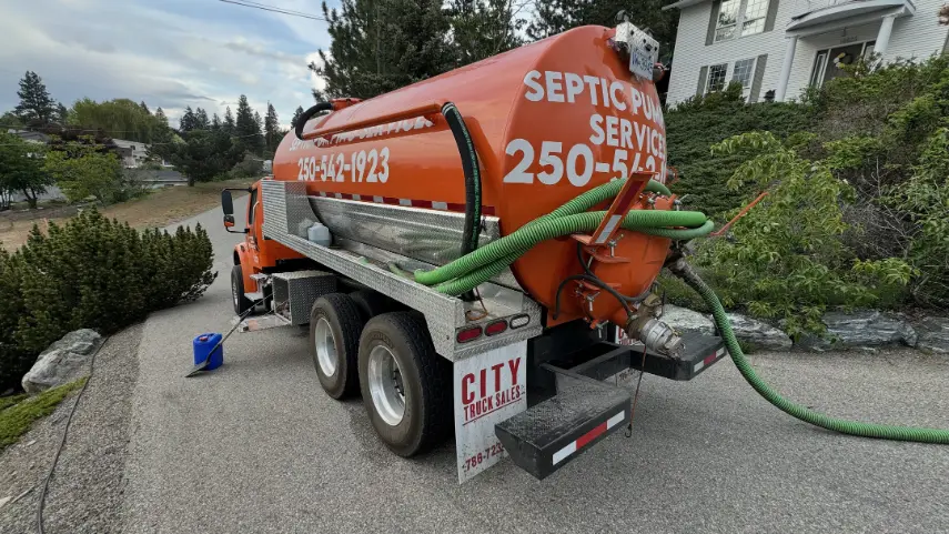 Pump truck ready for septic service